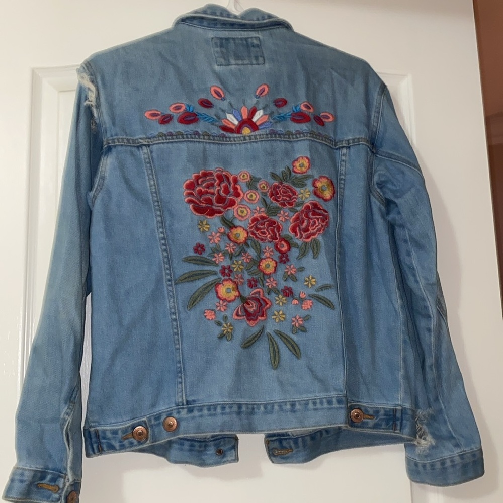 Forever 21 Denim Jacket Floral
